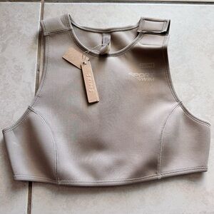 SKIMS Sport Swim Neoprene Crop Top in Taupe
